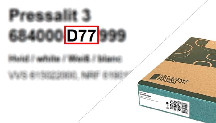 location of hinge number on product label