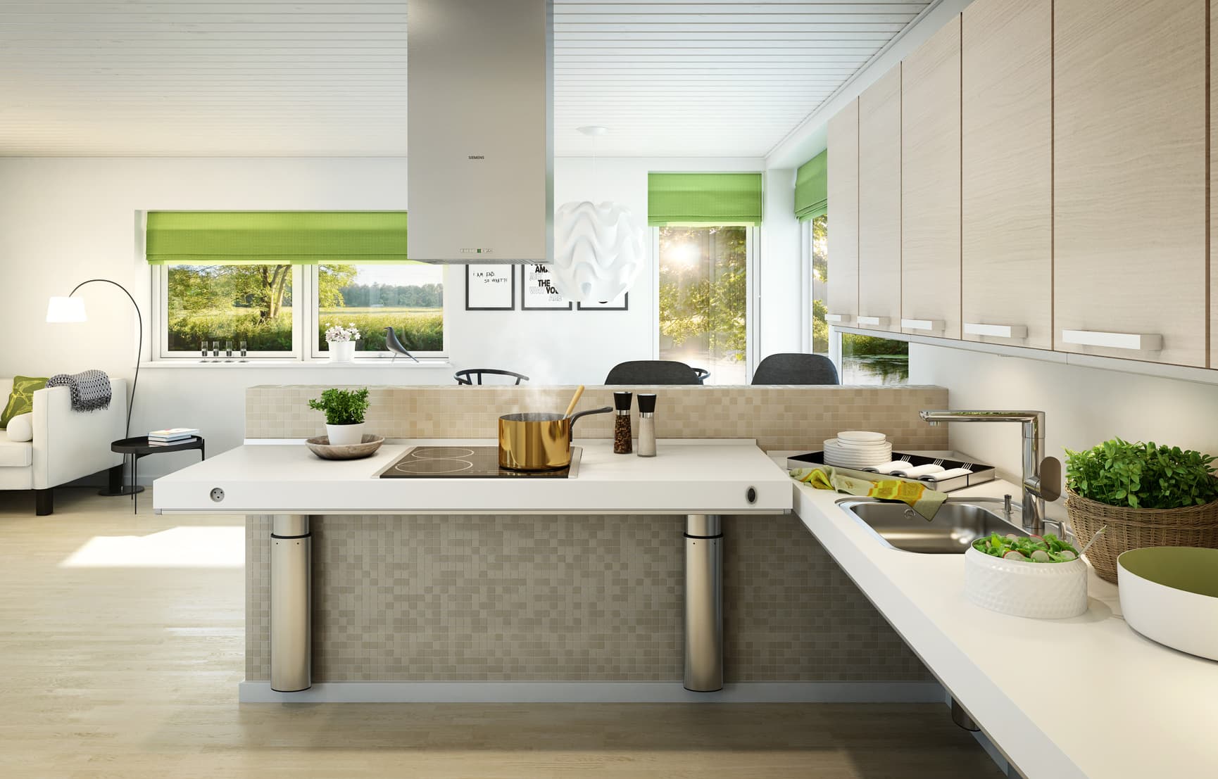 Accessible and comfortable solution for the cooking zone in home kitchen