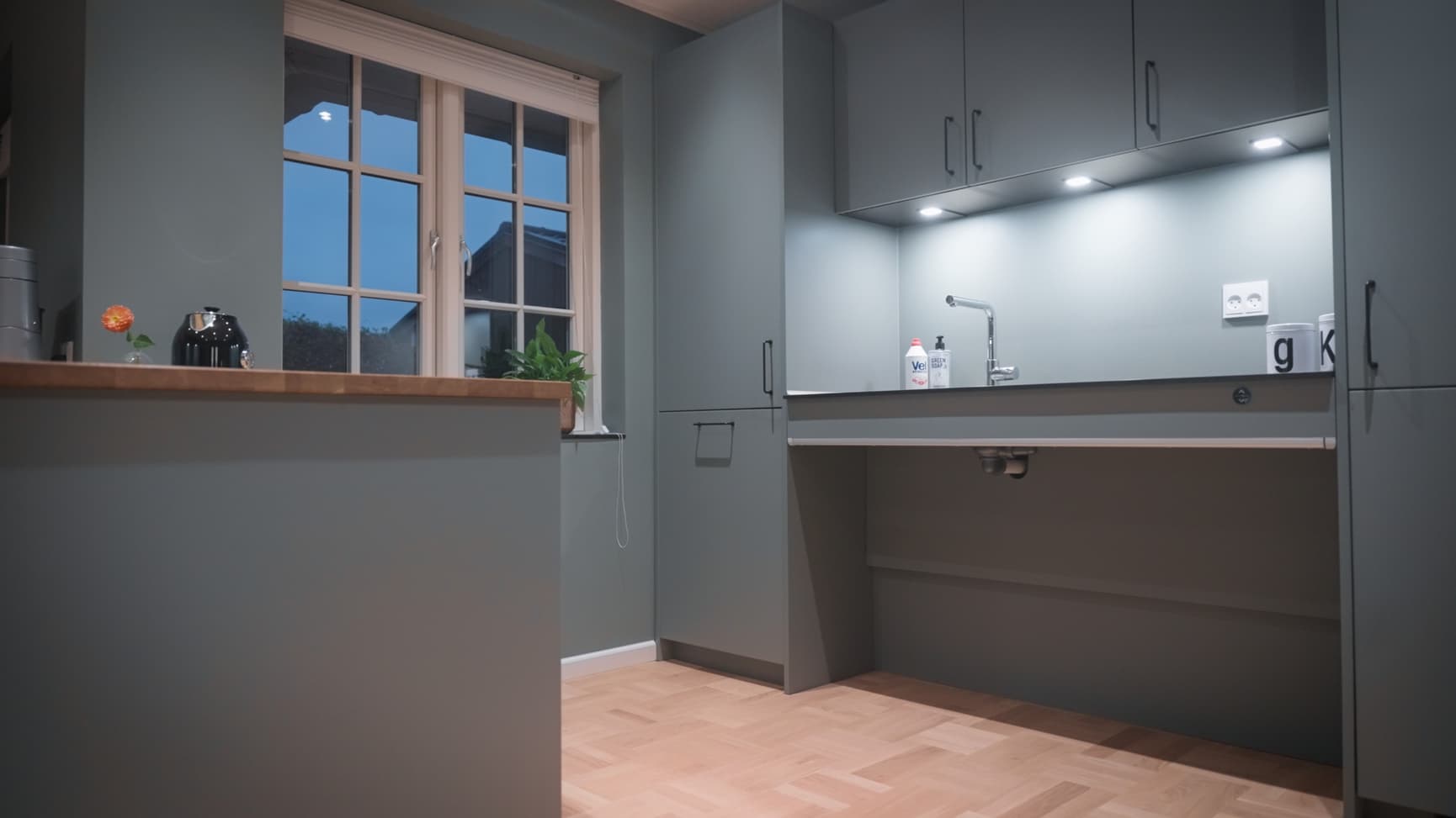 Pressalit height adjustable kitchen in private home