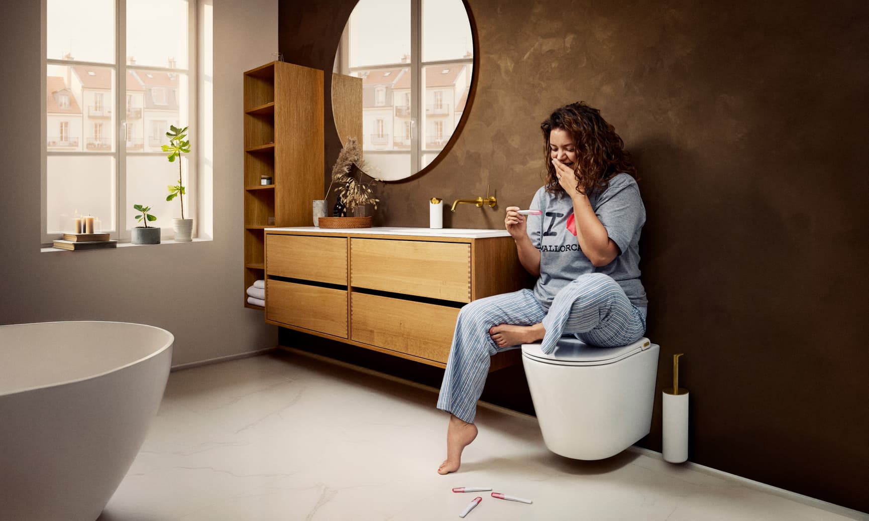 Adjustable changing table in a Changing Places bathroom