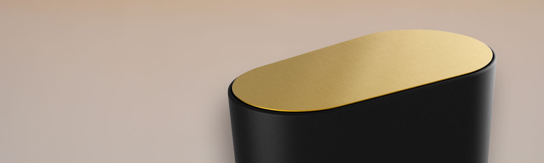 Pressalit STYLE waste bin, black with brass lid